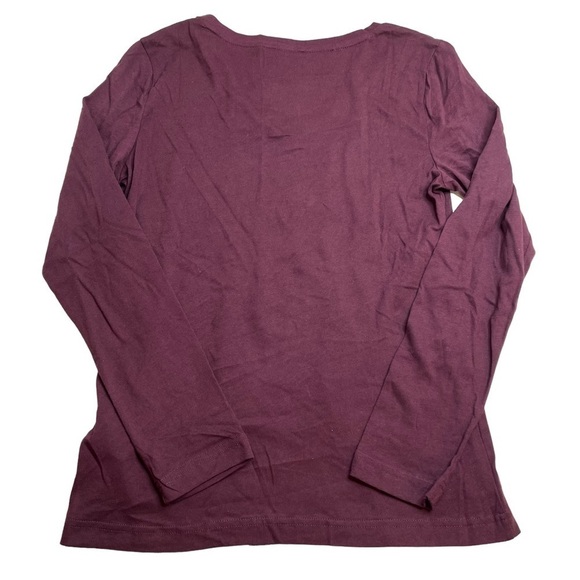 Charter Club Intimates Macy's Cotton Pajama V-Neck Long Sleeve Top Burgundy XS - Picture 5 of 5